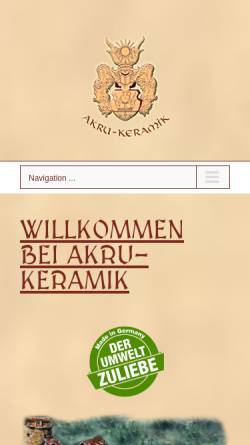Vorschau der mobilen Webseite www.akru-keramik.de, AKRU Keramik GmbH