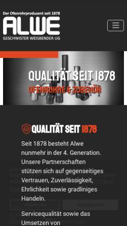 Vorschau der mobilen Webseite www.alwe.de, ALWE Geschwister Weisbender UG