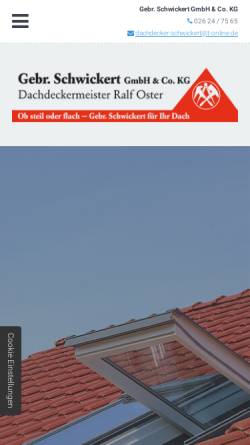 Vorschau der mobilen Webseite www.gebr-schwickert.de, Gebr. Josef und Raimund Schwickert GmbH & Co. KG