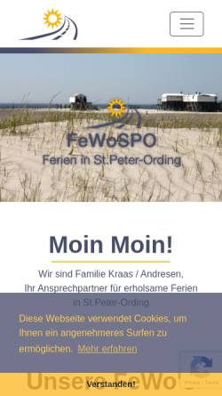 Vorschau der mobilen Webseite www.fewospo.de, Kraas-Appartementvermittlung