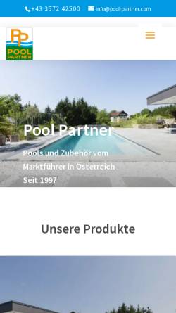 Vorschau der mobilen Webseite www.pool-partner.com, Artner HandelsgmbH