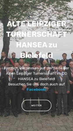 Vorschau der mobilen Webseite www.hansea.org, Alte Leipziger Turnerschaft HANSEA zu Bielefeld