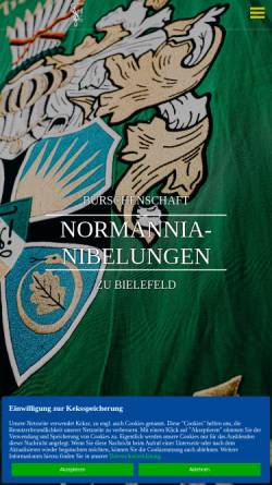 Vorschau der mobilen Webseite www.bielefelder-burschenschaft.de, Burschenschaft Normannia-Nibelungen zu Bielefeld