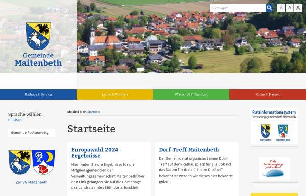Vorschau von www.maitenbeth.de, Gemeinde Maitenbeth
