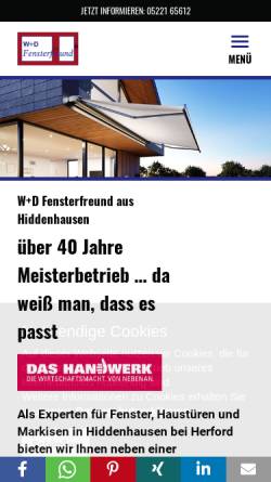 Vorschau der mobilen Webseite www.fensterfreund.de, W+D Fensterfreund GmbH