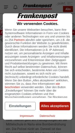 Vorschau der mobilen Webseite www.frankenpost.de, Frankenpost