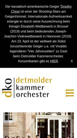 Vorschau der mobilen Webseite www.detmolder-kammerorchester.de, Detmolder Kammerorchester