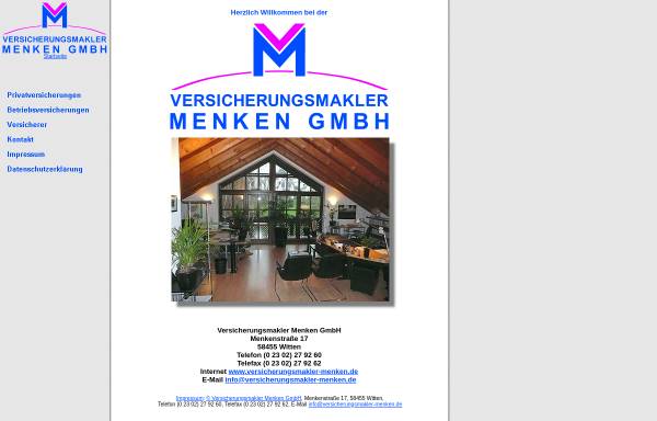 Vorschau von www.versicherungsmakler-menken.de, Versicherungsmakler Menken GmbH
