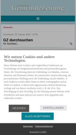 Vorschau der mobilen Webseite www.gemeindezeitung.de, Verlag Bayerische Kommunalpresse GmbH
