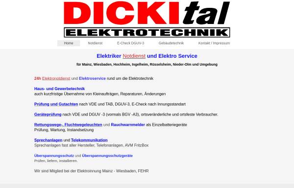 Vorschau von www.dickital.de, Dickital Elektrotechnik