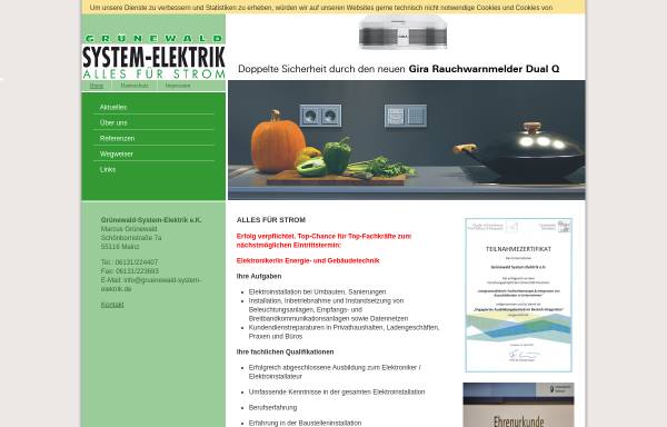 Vorschau von gruenewald-system-elektrik.de, Grünewald-System-Elektrik e.K.