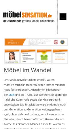 Vorschau der mobilen Webseite www.moebel-sensation.de, MöbelSensation - Möbel Trend GmbH