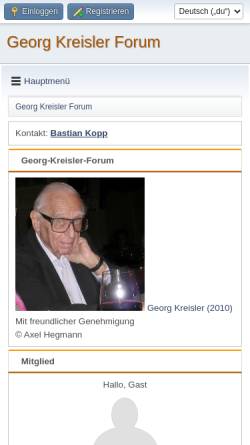 Vorschau der mobilen Webseite www.georgkreisler.net, Georg Kreisler - Diskussionsforum