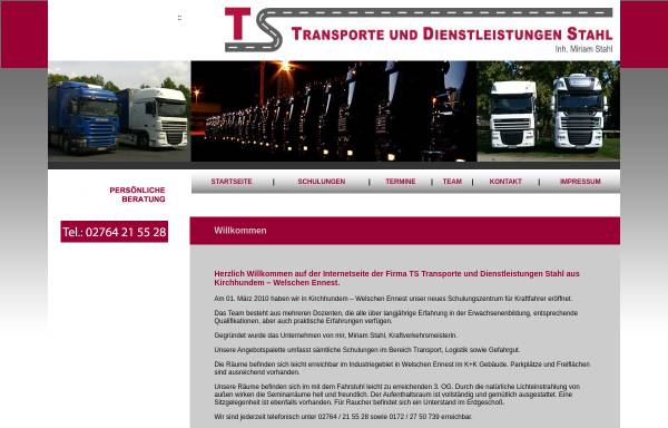 Vorschau von www.ts-stahl.de, TS Transporte und Dienstleistungen Stahl