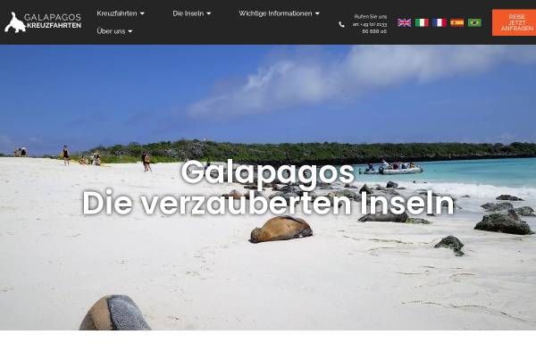 Vorschau von www.galapagoskreuzfahrten.eu, Galapagos Kreuzfahrten