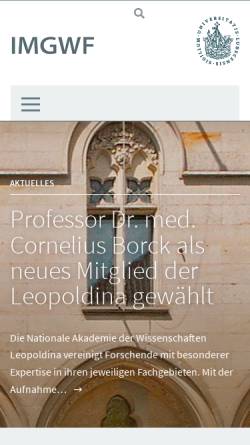 Vorschau der mobilen Webseite www.imgwf.uni-luebeck.de, Institut für Medizingeschichte und Wissenschaftsforschung der Universität zu Lübeck