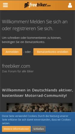 Vorschau der mobilen Webseite www.freebiker.com, freebiker.com