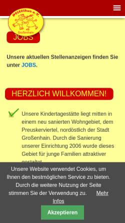 Vorschau der mobilen Webseite www.kita-pfiffikus-grossenhain.de, Pfiffikus e.V.