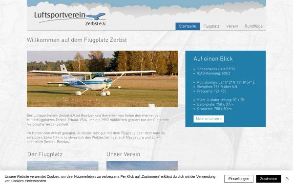 Vorschau von luftsportverein-zerbst.de, Luftsportverein Zerbst e.V.