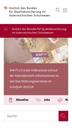 Vorschau der mobilen Webseite www.bifie.at, Bundesinstitut für Bildungsforschung, Innovation und Entwicklung des österreichischen Schulwesens