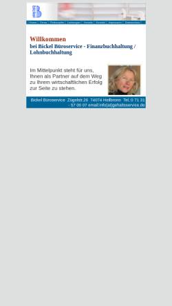 Vorschau der mobilen Webseite www.gehaltsservice.de, Finanz- und Lohnbuchhaltung Veronika Bickel