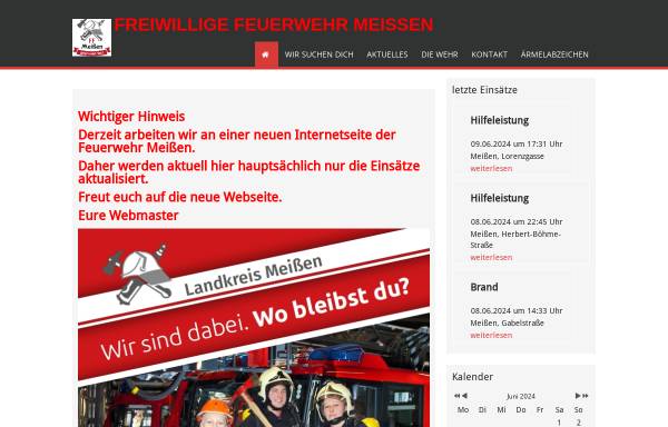 Vorschau von www.feuerwehr-meissen.de, Freiwillige Feuerwehr Meißen