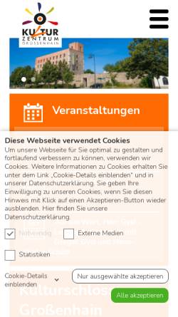 Vorschau der mobilen Webseite www.kulturzentrum-grossenhain.de, Veranstaltungen und Events im Schloss von Großenhain