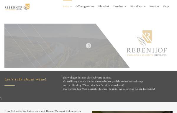 Vorschau von www.rebenhof-schmitz.de, Weingut und Gästehaus Rebenhof