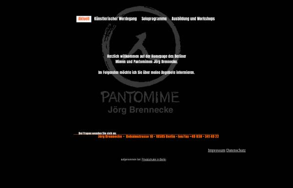 Vorschau von www.brennecke-pantomime.de, Ausbildungszentrum für Mime und Pantomime