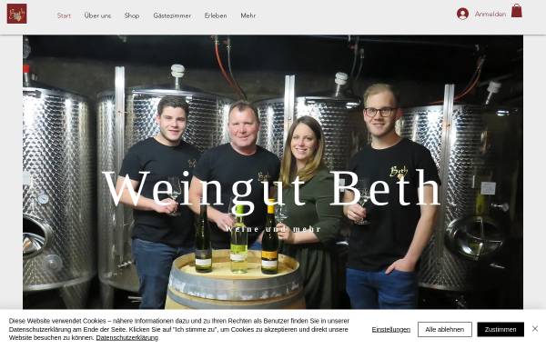 Vorschau von www.weingut-beth.de, Weingut und Gästehaus Wolfgang Beth