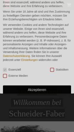 Vorschau der mobilen Webseite www.schneider-faber.de, Weingut-Gästehaus-Schneider-Faber