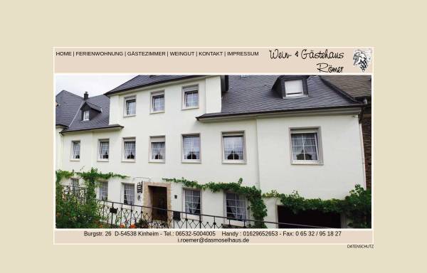 Vorschau von www.dasmoselhaus.de, Wein-und Gästehaus Römer