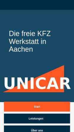 Vorschau der mobilen Webseite www.unicar-aachen.de, Unicar GmbH