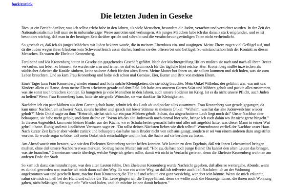 Vorschau von www.kfkronenberg.com, Die letzten Juden in Geseke
