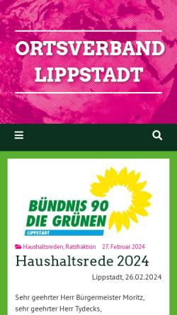 Vorschau der mobilen Webseite gruene-lippstadt.de, Bündnis 90/Die Grünen Lippstadt