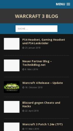 Vorschau der mobilen Webseite www.warcraft3-blog.de, Warcraft 3 Blog