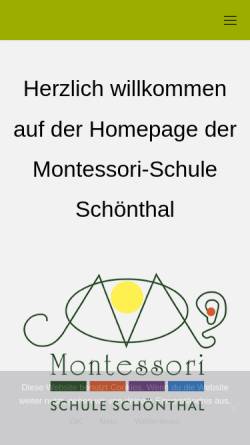 Vorschau der mobilen Webseite www.montessori-schoenthal.de, Montessori Schule Schönthal