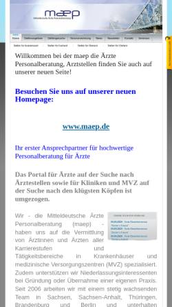 Vorschau der mobilen Webseite www.mitteldeutsche-personalberatung.de, Mitteldeutsche Ärzte Personalberatung