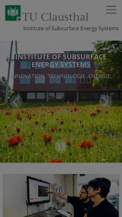 Vorschau der mobilen Webseite www.ite.tu-clausthal.de, Institut für Erdöl- und Erdgastechnik der Technischen Universität Clausthal