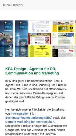 Vorschau der mobilen Webseite www.kpa-design.de, KPA-Design
