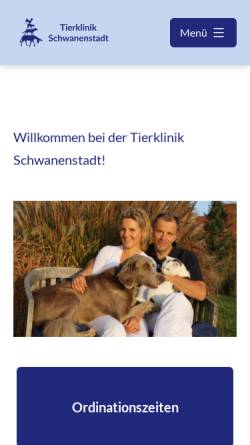 Vorschau der mobilen Webseite www.tierklinik-schwanenstadt.at, Tierklinik Schwanenstadt