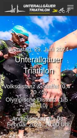 Vorschau der mobilen Webseite www.triathlon-ottobeuren.de, Unterallgäuer Triathlon