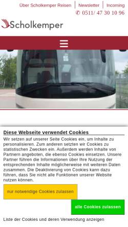 Vorschau der mobilen Webseite www.bus-hannover.com, Scholkemper Reisen
