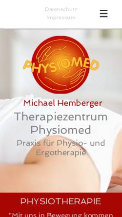 Vorschau der mobilen Webseite www.physiomed-erbach.de, Therapiezentrum Physiomed Michael Hemberger