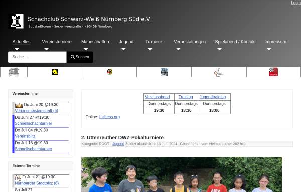 Vorschau von www.sw-nuernberg-sued.net, Schachklub Schwarz-Weiß Nürnberg Süd e.V.