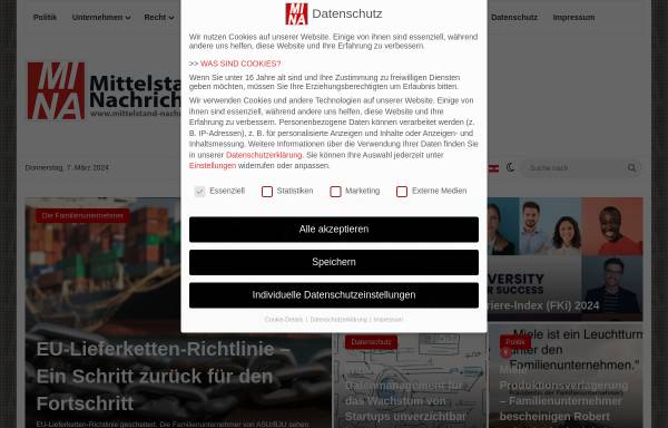 Vorschau von www.mittelstand-nachrichten.de, Mittelstand-Nachrichten - ARKM Online Verlag UG