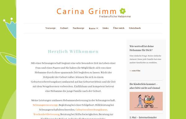 Vorschau von www.hebammecarina.de, Grimm, Carina