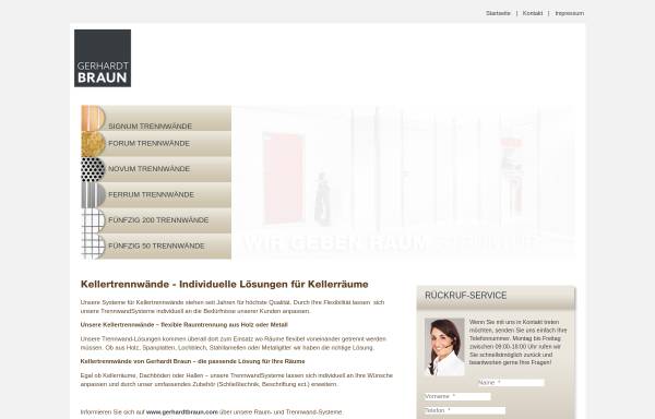 Vorschau von www.kellertrennwaende.com, Gerhardt Braun RaumSysteme GmbH & Co. KG