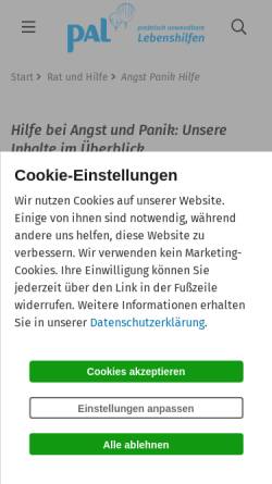 Vorschau der mobilen Webseite www.angst-panik-hilfe.de, Angst und Panik Hilfe und Beratung