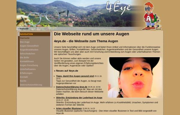 Vorschau von www.4eye.de, Rund um die menschlichen Augen